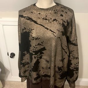 Black sweater with rose gold metallic